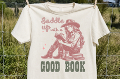 Saddle Up With A Good Book Sublimation PNG Product Image 2