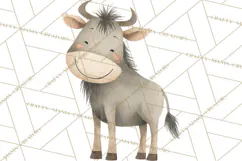 Pastel Safari Baby Animals Clipart PNG, Nursery Watercolor Product Image 2