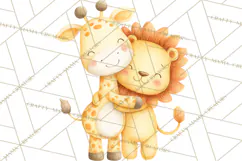 Pastel Safari Baby Animals Clipart PNG, Nursery Watercolor Product Image 2