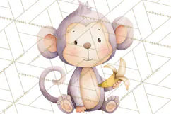 Pastel Safari Baby Animals Clipart PNG, Nursery Watercolor Product Image 3