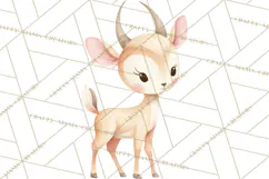 Pastel Safari Baby Animals Clipart PNG, Nursery Watercolor Product Image 4