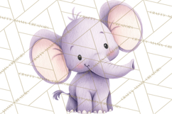 Pastel Safari Baby Animals Clipart PNG, Nursery Watercolor Product Image 5