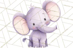 Pastel Safari Baby Animals Clipart PNG, Nursery Watercolor Product Image 5