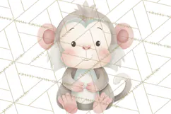 Pastel Safari Baby Animals Clipart PNG, Nursery Watercolor Product Image 4