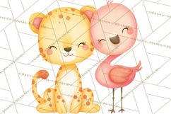 Pastel Safari Baby Animals Clipart PNG, Nursery Watercolor Product Image 2