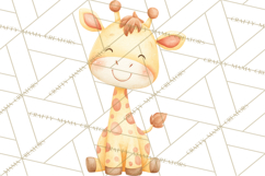 Pastel Safari Baby Animals Clipart PNG, Nursery Watercolor Product Image 4