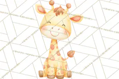 Pastel Safari Baby Animals Clipart PNG, Nursery Watercolor Product Image 4
