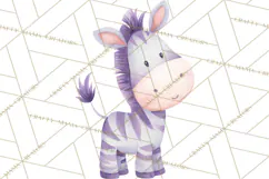 Pastel Safari Baby Animals Clipart PNG, Nursery Watercolor Product Image 4