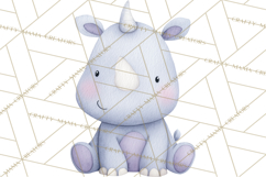 Pastel Safari Baby Animals Clipart PNG, Nursery Watercolor Product Image 5