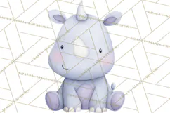 Pastel Safari Baby Animals Clipart PNG, Nursery Watercolor Product Image 5