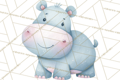 Pastel Safari Baby Animals Clipart PNG, Nursery Watercolor Product Image 4