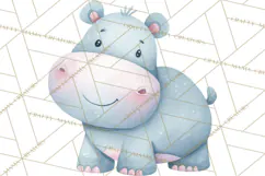 Pastel Safari Baby Animals Clipart PNG, Nursery Watercolor Product Image 4