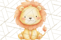 Pastel Safari Baby Animals Clipart PNG, Nursery Watercolor Product Image 5