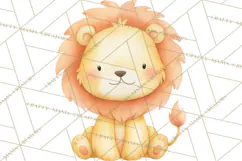 Pastel Safari Baby Animals Clipart PNG, Nursery Watercolor Product Image 5