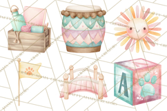 Pastel Safari Baby Animals Clipart PNG, Nursery Watercolor Product Image 7