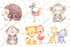 Pastel Safari Baby Animals Clipart PNG, Nursery Watercolor Product Image 2