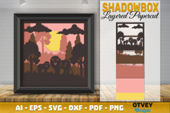 Lion Safari Animal 3D Shadowbox Layered Papercut Product Image 1