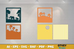 Elephant Safari Animal 3D Shadowbox Layered Papercut Product Image 2