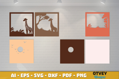 Giraffe Safari Animal 3D Shadowbox Layered Papercut Product Image 2