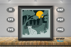 Tiger Safari Animal 3D Shadowbox Layered Papercut Product Image 1