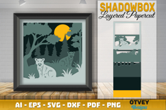 Tiger Safari Animal 3D Shadowbox Layered Papercut Product Image 2