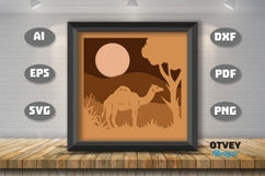 Camel Safari Animal 3D Shadowbox Layered Papercut Product Image 3
