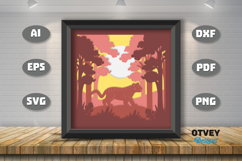 Tiger Safari Animal 3D Shadowbox Layered Papercut Product Image 1