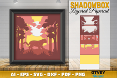 Tiger Safari Animal 3D Shadowbox Layered Papercut Product Image 2