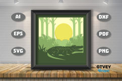 Crocodile Safari Animal 3D Shadowbox Layered Papercut Product Image 3