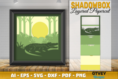 Crocodile Safari Animal 3D Shadowbox Layered Papercut Product Image 1