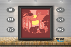 Bear Safari Animal 3D Shadowbox Layered Papercut Product Image 1