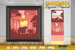 Bear Safari Animal 3D Shadowbox Layered Papercut Product Image 2