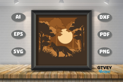 Fox Safari Animal 3D Shadowbox Layered Papercut Product Image 1