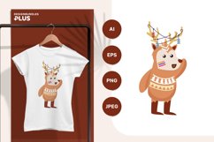 Cute Tangled Bohemian Baby Deer Sublimation Design Product Image 1