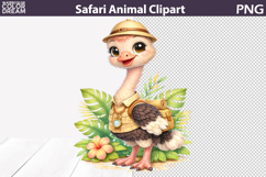 Safari Ostrich Explorer Clipart | Cute Jungle Sublimation Product Image 1