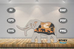 Safari Animal Laser Cut SVG | Wildlife Multilayer Laser Cut Product Image 1