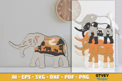 Safari Animal Laser Cut SVG | Wildlife Multilayer Laser Cut Product Image 2