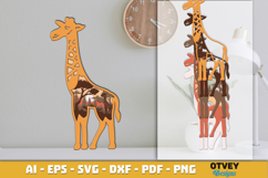Safari Animal Laser Cut SVG | Wildlife Multilayer Laser Cut Product Image 2