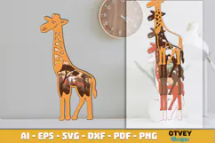 Safari Animal Laser Cut SVG | Wildlife Multilayer Laser Cut Product Image 2