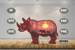Safari Animal Laser Cut SVG | Wildlife Multilayer Laser Cut Product Image 2