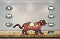 Safari Animal Laser Cut SVG | Wildlife Multilayer Laser Cut Product Image 2