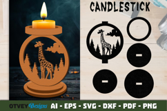 Safari Animals Candlestick Laser Cut SVG Product Image 1