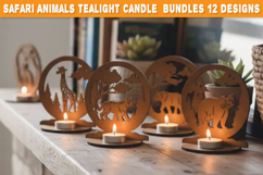 Safari Animals Tealight Candle Holder Lasercut BUNDLES Product Image 1