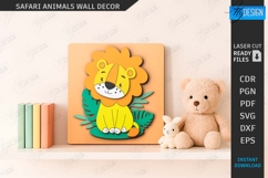 Safari Animal Wall Decor Laser Cut|Cartoon Animals|Kids SVG Product Image 1