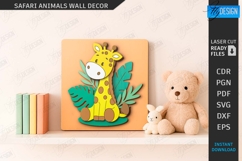 Safari Animals Wall Decor Laser Cut Bundle|Cartoon Animals Product Image 5