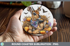 GorgeousSafari Bandana Halloween Round Coaster design.