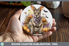 GorgeousSafari Bandana Halloween Round Coaster design.