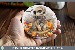 GorgeousSafari Bandana Halloween Round Coaster design.
