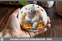 GorgeousSafari Bandana Halloween Round Coaster design.