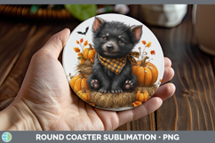 GorgeousSafari Bandana Halloween Round Coaster design.